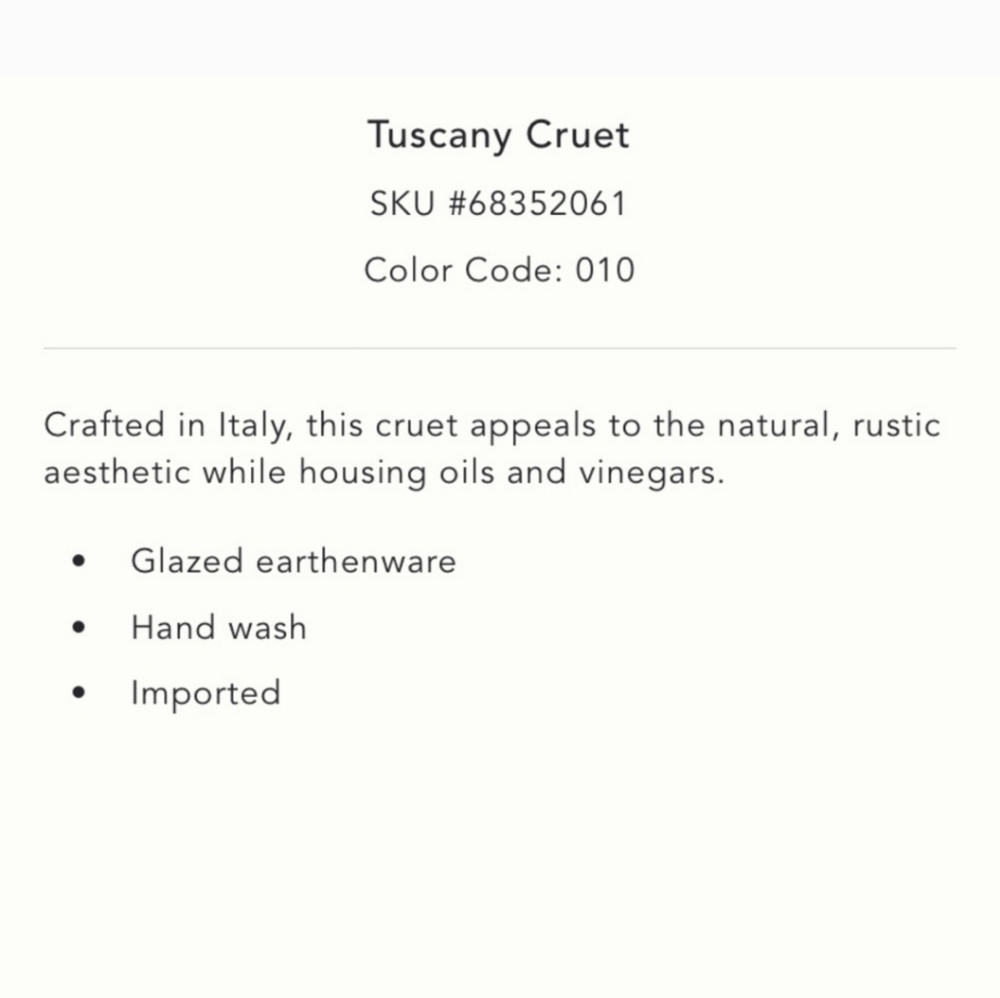 Tuscany Cruet | Anthropologie - Picture 3 of 9
